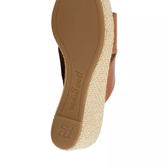 Paul Green Ashley Cognac Wedge Sandals NWT - Picture 6 of 6